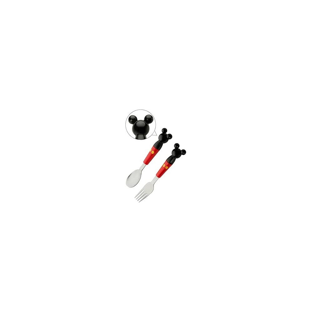 Brain Giggles Mickey Mouse Stainless Steel Spoon Ergonomic Portable Kids Cutlery Set