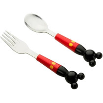 Brain Giggles Mickey Mouse Stainless Steel Spoon Ergonomic Portable Kids Cutlery Set