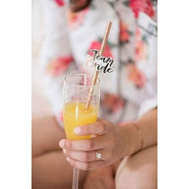 Brain Giggles 10Pcs Team Bride Straws Rose Gold With Letter Hen Bachelorette Wedding Decorations