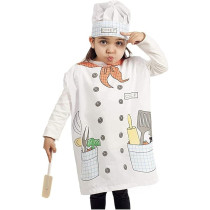 Brain Giggles Chef Costume For Kids With Coat And Cap For Halloween, Cosplay And Fancy Dress For 3-8 Years, White