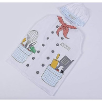 Brain Giggles Chef Costume For Kids With Coat And Cap For Halloween, Cosplay And Fancy Dress For 3-8 Years, White