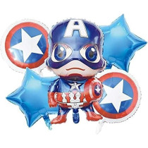 Brain Giggles 5 Pcs Marvel Avengers Foil Balloon Bundle, Birthday Decorations For Boys