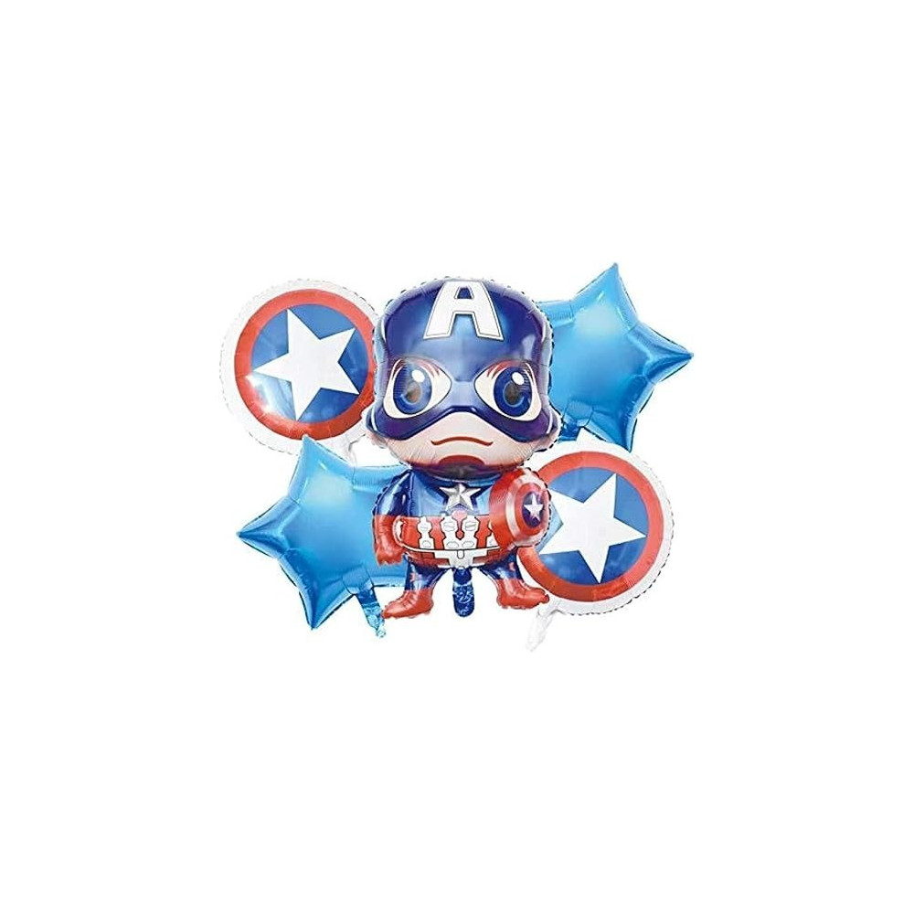 Brain Giggles 5 Pcs Marvel Avengers Foil Balloon Bundle, Birthday Decorations For Boys