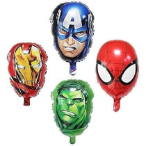 Brain Giggles Superhero Avenger Foil Balloon, Set Of 4
