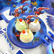 Brain Giggles Spiderman Theme Disposable Tableware, Set Of 16 Items For 10 People, 136 Pieces