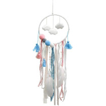 Brain Giggles Hand-Woven Wall Hanging Clouds Led Dream Catchers With Tassels For Home Apartment Dorm Room Door Decoration