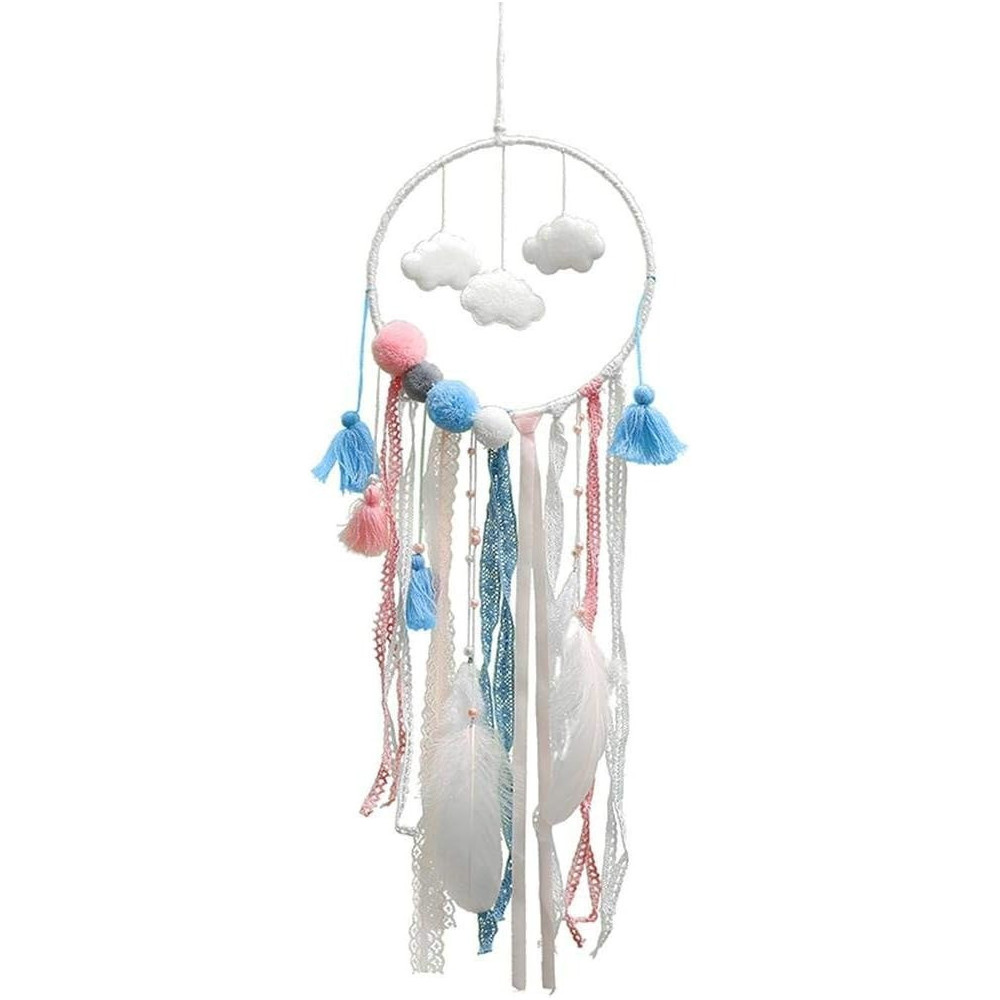 Brain Giggles Hand-Woven Wall Hanging Clouds Led Dream Catchers With Tassels For Home Apartment Dorm Room Door Decoration
