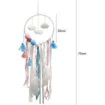 Brain Giggles Hand-Woven Wall Hanging Clouds Led Dream Catchers With Tassels For Home Apartment Dorm Room Door Decoration