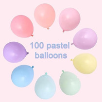 Brain Giggles Pastel Macaron Latex Balloons 12-Inch Party Decorations Perfect For Birthday Parties, Weddings Celebrations Assorted Colors, Pack Of 100