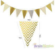 Brain Giggles Happy Anniversary Banner And Gold Pennant Banner For Wedding Anniversary Decoration Party Supplies