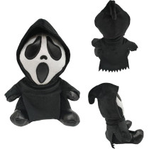 Brain Giggles One Piece 17Cm Plush Toy Halloween Doll Spooky Horror Black Stuffed Doll For Halloween, Horror Party Favors And Home Decor