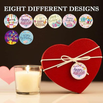 Brain Giggles Happy Birthay Sticker Roll/Self Adhesive 500 Pcs 8 Different Design Happy Birthday Sticker Roll For Birthday Labels