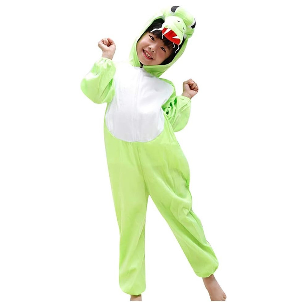 Jade Crocodile Costume For Kids, Animal Costume For Boys And Girls, Crocodile Jumpsuit Costume For Kids Party, Large
