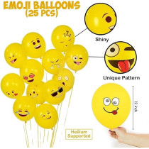 Brain Giggles 25 Pcs Emoji Balloons For Decoration Party