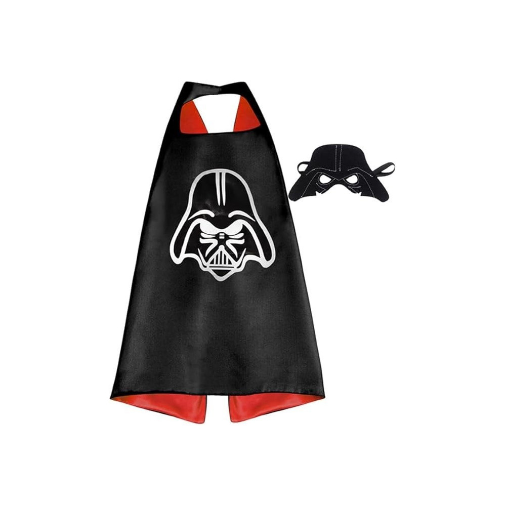 Brain Giggles Star Wars Darth Vader Cape And Mask Set For Kids 3-8 Years, Double Sided Superhero Cape Halloween Costume