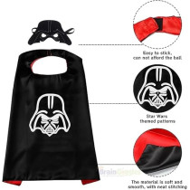 Brain Giggles Star Wars Darth Vader Cape And Mask Set For Kids 3-8 Years, Double Sided Superhero Cape Halloween Costume
