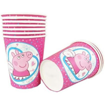 Brain Giggles Peppa Pig Theme Disposable Tableware Set Of 16 Items For 10 People, 136 Pieces