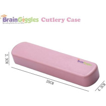 Brain Giggles Kids Cutlery Case Portable Spoon, Fork Chopsticks Case Cutlery Storage Box, Organizer Case For School, Work Lunch, Camping, Outdoor For Kids, Pink