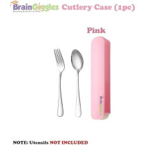Brain Giggles Kids Cutlery Case Portable Spoon, Fork Chopsticks Case Cutlery Storage Box, Organizer Case For School, Work Lunch, Camping, Outdoor For Kids, Pink
