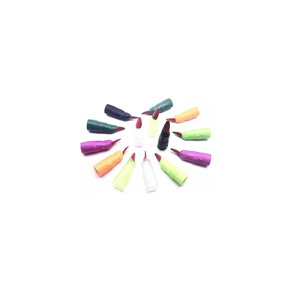 Brain Giggles 10pcs Witch Fake Finger Nails For Halloween Costume Party Favors, Multicolour