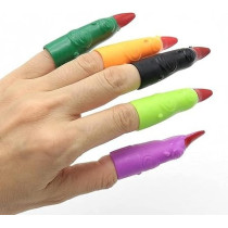 Brain Giggles 10pcs Witch Fake Finger Nails For Halloween Costume Party Favors, Multicolour