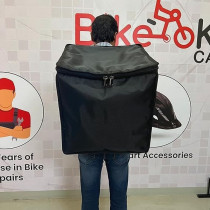 Bike Kit 2 IN 1 Food Delivery Backpack Top Loading Budget Bag for Restaurants And Motorcycle Deliveries, 40 x 40 cm, Black