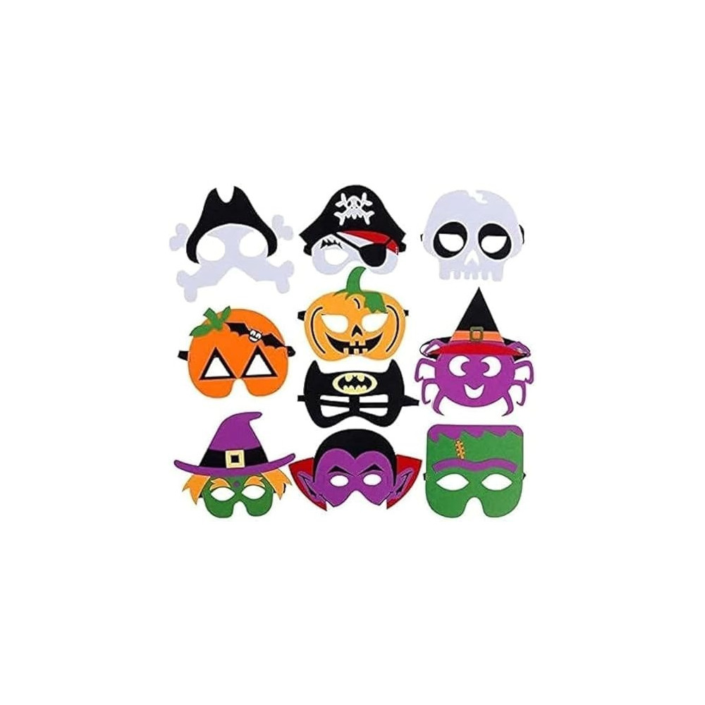 Brain Giggles 5 Multicolor Masks, Unisex, Kids And Adults, Adjustable String, Reusable, Comfortable Foam Mask For Halloween, Cosplay And Birthday Party Favors, 5 Pieces