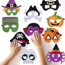 Brain Giggles 5 Multicolor Masks, Unisex, Kids And Adults, Adjustable String, Reusable, Comfortable Foam Mask For Halloween, Cosplay And Birthday Party Favors, 5 Pieces