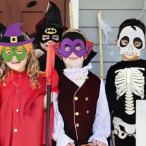 Brain Giggles 5 Multicolor Masks, Unisex, Kids And Adults, Adjustable String, Reusable, Comfortable Foam Mask For Halloween, Cosplay And Birthday Party Favors, 5 Pieces