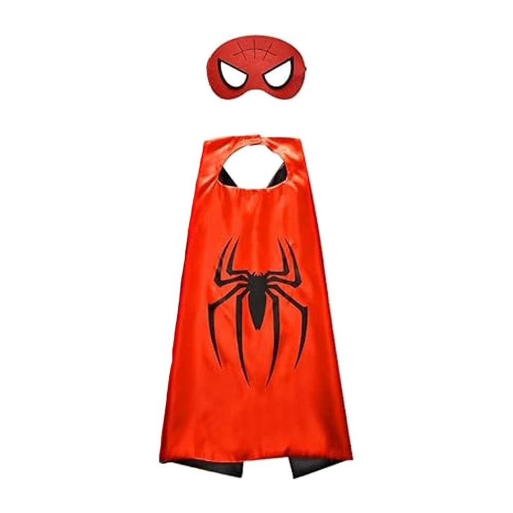 Brain Giggles Spiderman Cape and Mask Set for Kids 3-8 years, Spiderman Costume Halloween Superhero Costume, Book Character Costumes Kids Cosplay Costume For Superhero Party, Red