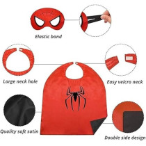 Brain Giggles Spiderman Cape and Mask Set for Kids 3-8 years, Spiderman Costume Halloween Superhero Costume, Book Character Costumes Kids Cosplay Costume For Superhero Party, Red