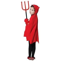 Brain Giggles Devil Halloween Costume For Kids –Scary Devil Costume, With Devil Horns, Gloves, Devil Fork Scary Costume For Boys, Girls for Halloween Party, Cosplay And Book Character Costume, Large, Red
