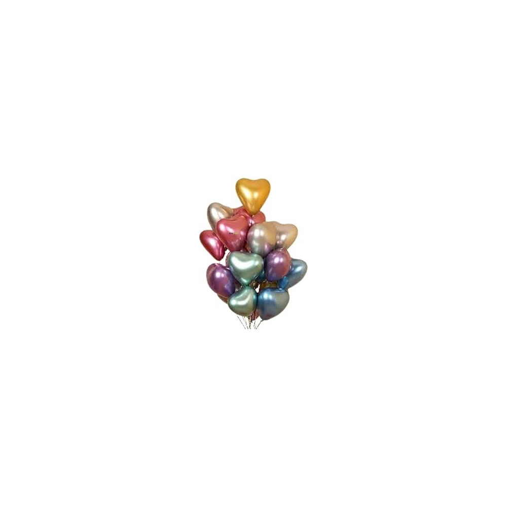 Brain Giggles Multicolor Heart-Shaped 10-Inch Latex Balloons Perfect for Every Occasion, 20 Pieces