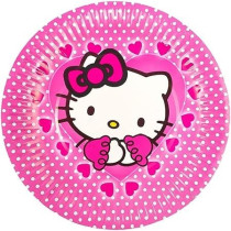 Brain Giggles Hello Kitty Theme Disposable Tableware 16 Items/Set for 10 People, Pink