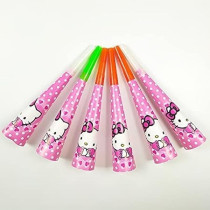 Brain Giggles Hello Kitty Theme Disposable Tableware 16 Items/Set for 10 People, Pink