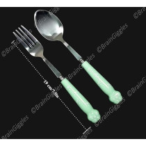 Brain Giggles Kids Cutlery Set with Case Round Edge Stainless Steel Kids Cutlery BPA Free Handles Spoon And Fork Cutlery Set for Lunch Box Paw Engraved Children Tableware with Portable Case, Green