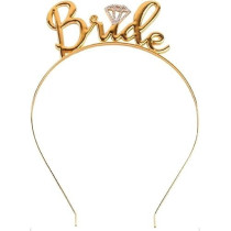 Brain Giggles Gold Plated Bride Headband Bachelorette Party Bride Tiara Headband For Wedding Bachelorette Party Decoration Headpiece For Bride Bachelorette Party Favors Gifts For Women