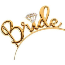 Brain Giggles Gold Plated Bride Headband Bachelorette Party Bride Tiara Headband For Wedding Bachelorette Party Decoration Headpiece For Bride Bachelorette Party Favors Gifts For Women