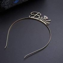 Brain Giggles Gold Plated Bride Headband Bachelorette Party Bride Tiara Headband For Wedding Bachelorette Party Decoration Headpiece For Bride Bachelorette Party Favors Gifts For Women