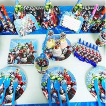 Brain Giggles Avengers Party Supplies Disposable Tableware For Avengers Birthday Decorations, Superhero Birthday Plates And Cups Set 136 Pieces, Serves 10 Guests