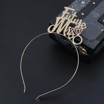 Brain Giggles Future Mrs. Tiara Headband Elegant Bridal Shower And Bachelorette Party Accessory, Golden