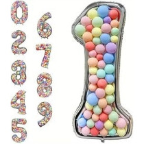 Brain Giggles 65-Inch Silver Number Foil Balloons Helium Mylar Balloons For Birthday, Anniversary And Party Decorations (Number 1)