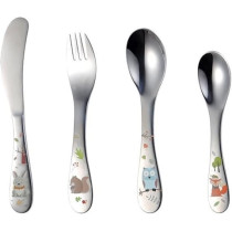 Brain Giggles Kids Cutlery Set Stainless Steel Kids Tableware Set of 4 with Gift Box Packing, Children Cutlery Set Metal Spoon And Forks Set