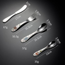 Brain Giggles Kids Cutlery Set Stainless Steel Kids Tableware Set of 4 with Gift Box Packing, Children Cutlery Set Metal Spoon And Forks Set