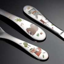 Brain Giggles Kids Cutlery Set Stainless Steel Kids Tableware Set of 4 with Gift Box Packing, Children Cutlery Set Metal Spoon And Forks Set
