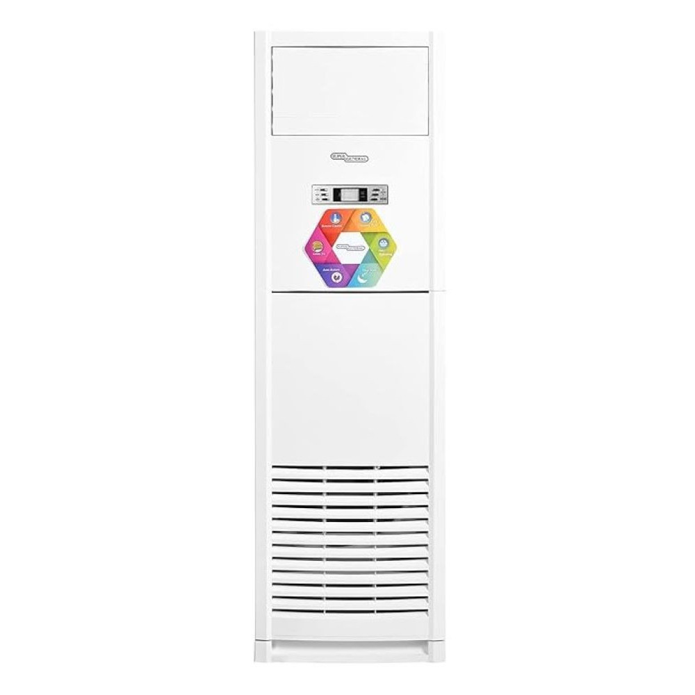 Super General 3 Ton Floor Standing Split Air Conditioner, 36000 BTU, Auto-restart, Sleep-mode, White, SGFS-36-NE, 61.0 x 39.0 x 192.5 cm For Home, Office, Commercial Use