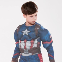 Brain Giggles Captain America Costume for Kids, Avengers Costume For Boys Kids Superhero Costume Halloween Costume For Kids Character Costume For Boy Captain America Costume With Mask, Blue, Medium