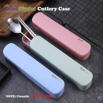 Brain Giggles Kids Cutlery Case Portable Spoon, Fork Chopsticks Case Cutlery Storage Box, Organizer Case For School, Work Lunch, Camping, Outdoor For Kids, Blue