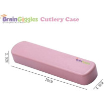 Brain Giggles Kids Cutlery Case Portable Spoon, Fork Chopsticks Case Cutlery Storage Box, Organizer Case For School, Work Lunch, Camping, Outdoor For Kids, Pink-2