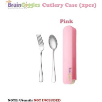 Brain Giggles Kids Cutlery Case Portable Spoon, Fork Chopsticks Case Cutlery Storage Box, Organizer Case For School, Work Lunch, Camping, Outdoor For Kids, Pink-2